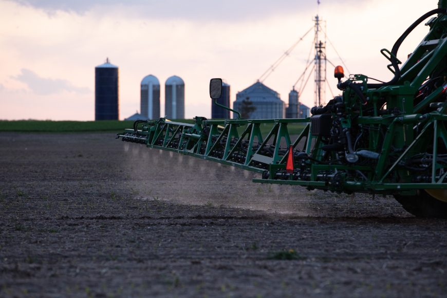 Spraying a post-harvest field