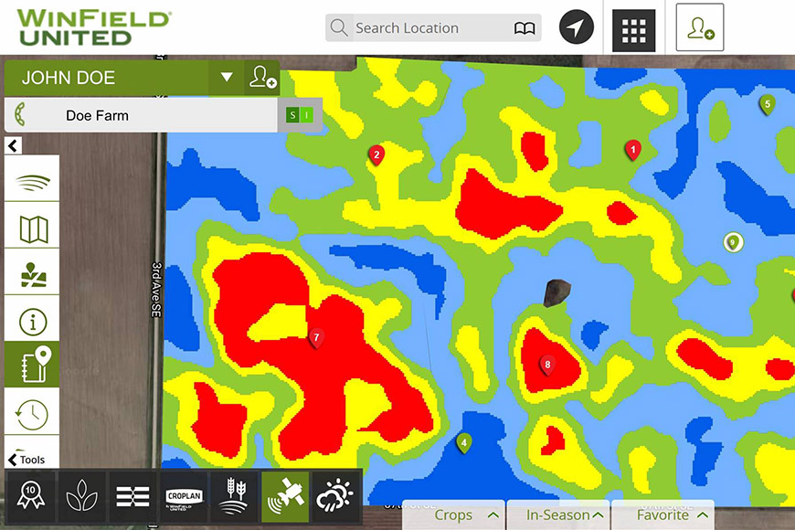 Screencapture image from R7 Tool of management zones